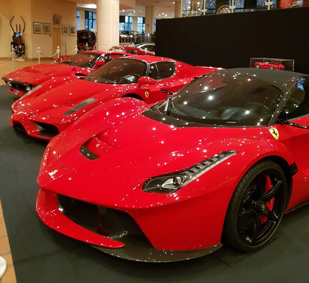 Supercars parked near Casino Square in Monaco