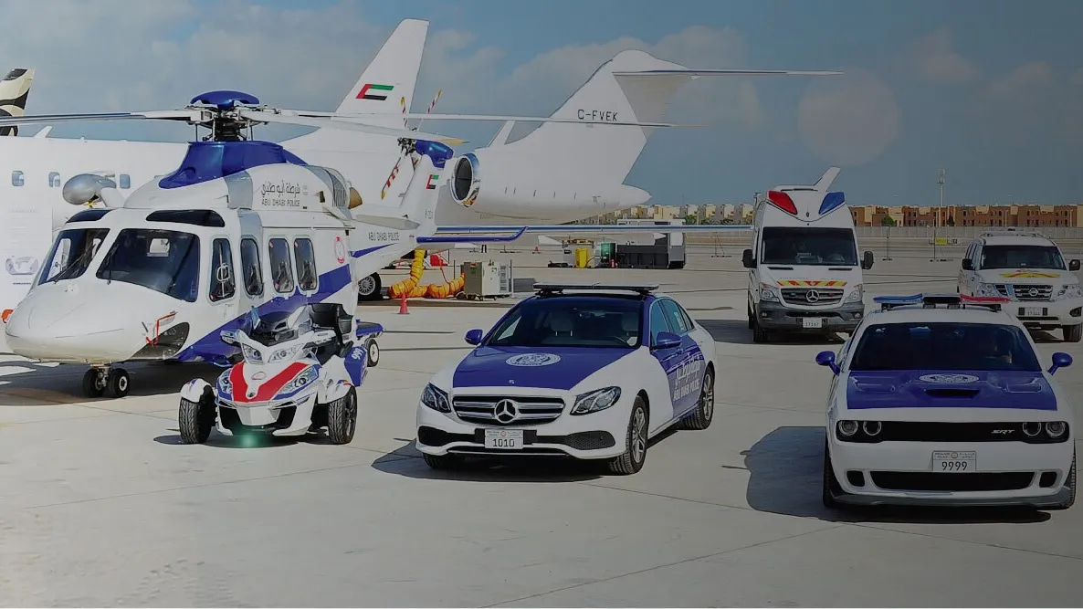 Supercars near Yas Marina in Abu Dhabi