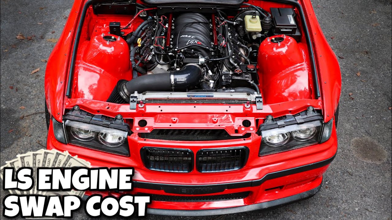 LS V8 engine swapped into a small sports car engine bay